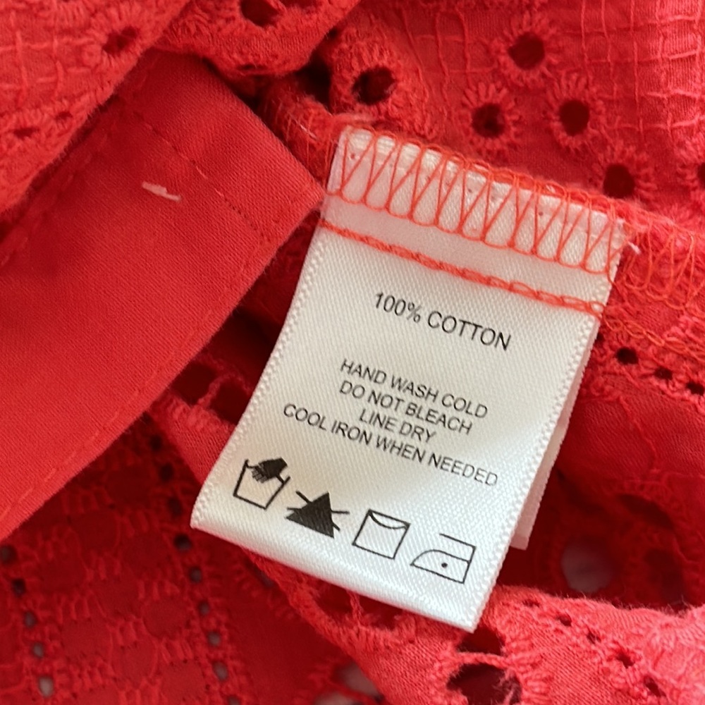 Coral Eyelet Button Down - image 7